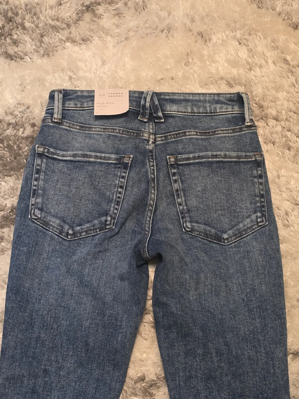 LC Lauren Conrad Dark Blue High-Rise Skinny Jeans